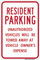 Resident Parking Unauthorized Vehicles Will Be Towed Away, Parking Sign
