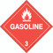 Hazard Class 3 Gasoline, Hazmat Placard