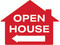 Open House (Left Arrow), Yard Sign 24"x18".