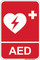 AED Defibrillator Red, First Aid Sign
