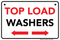 Top Load Washer (Both Sides), Laundromat Sign , 18"x12"