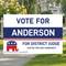 Vote For [ Candidate ] - Republican, Campaign Sign Example - 24"x18" Horizontal Yard Sign.