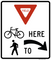 Yield Here to Trail Crossing (Right Arrow), MUTCD