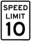 Speed Limit 10 MPH, MUTCD Sign,  18"x24", 24"x30"