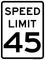 Speed Limit 45 MPH, MUTCD Sign, 30"x36"