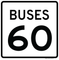 Buses Speed Limit 60 MPH, MUTCD Sign,  48"x48"