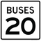 Buses Speed Limit 20 MPH, MUTCD Sign,  24"x 24"