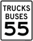 Trucks Buses Speed Limit 55 MPH, MUTCD Sign,  36"x42"