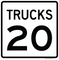 Trucks Speed Limit 20 MPH, MUTCD Sign