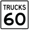 Trucks Speed Limit 60 MPH, MUTCD Sign