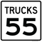 Trucks Speed Limit 55 MPH, MUTCD Sign