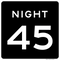 Night Speed Limit 45 MPH, MUTCD Sign 36"x36"