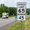 Combo Speed Limit 65 Max 45 min Speed Limit sign, R2-4a 36"720"