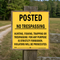Example of No Trespassing - Hunting, Fishing, Trapping Or Trespassing Strictly Forbidden, Yellow Warning Sign