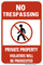No Trespassing - Private Property - Violators Will Be Prosecuted,  Property Sign