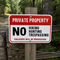 Example of Private Property - No Hiking, Hunting, Trespassing - Violators Will Be Prosecuted, Property Sign