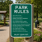 Example of Park Rules - Enjoy Your Visit",  Property Conduct Sign, Property Conduct Sign