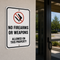 Example of No Firearms Or Weapons Allowed On This Property, Property Conduct Sign