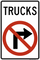 Movement Prohibition, Vehicle Class (1 line), MUTCD Lane  and Turn Control