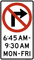 Movement Prohibition, Part-Time (15 Minute Interval), MUTCD Lane  and Turn Control
