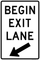 Begin Exit Lane (Right-Sided), MUTCD Lane  and Turn Control