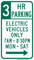 Electric Vehicles Only (3 Hour), MUTCD No Parking