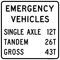 Emergency Vehicles Weight Limit (Plaque), MUTCD Road Closed & Weight