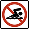 No Swimming, MUTCD Prohibited Activity Sign - Water Restrictions