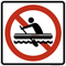 No Rafting, MUTCD Prohibited Activity Sign - Water Restrictions