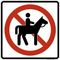 No Horses, MUTCD Prohibited Activity Sign - Trail & Land Restrictions