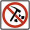 No Rock Collecting, MUTCD Prohibited Activity Sign - Trail & Land Restrictions