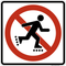 No In-Line Skating,  MUTCD Prohibited Activity Sign - Trail & Land Restrictions