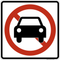 No Automobiles,  MUTCD Prohibited Activity Sign - Vehicle & Parking Restrictions