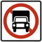 No Trucks,  MUTCD Prohibited Activity Sign - Vehicle & Parking Restrictions