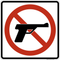 No Firearms,  MUTCD Prohibited Activity Sign - Park, Campground & General Rules