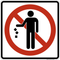 No Littering,  MUTCD Prohibited Activity Sign - Park, Campground & General Rules