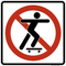 No Skateboarding,  MUTCD Prohibited Activity Sign - Park, Campground & General Rules