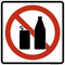 No Cans or Bottles,  MUTCD Prohibited Activity Sign - Park, Campground & General Rules