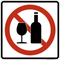 No Alcohol,  MUTCD Prohibited Activity Sign - Park, Campground & General Rules