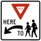 Yield Here to School Crossing (Left Arrow), MUTCD School