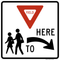 Yield Here to School Crossing (Right Arrow), MUTCD School