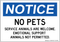 No Pets,  OSHA Notice Sign
