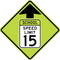 School Speed Limit 15 MPH Ahead Sign,  MUTCD School