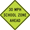 Reduced School Speed Limit 30 MPH Ahead Sign,  MUTCD School