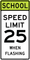 School Speed Limit 25 MPH When Flashing Sign,  MUTCD School