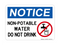 Non-Potable Water Do Not Drink