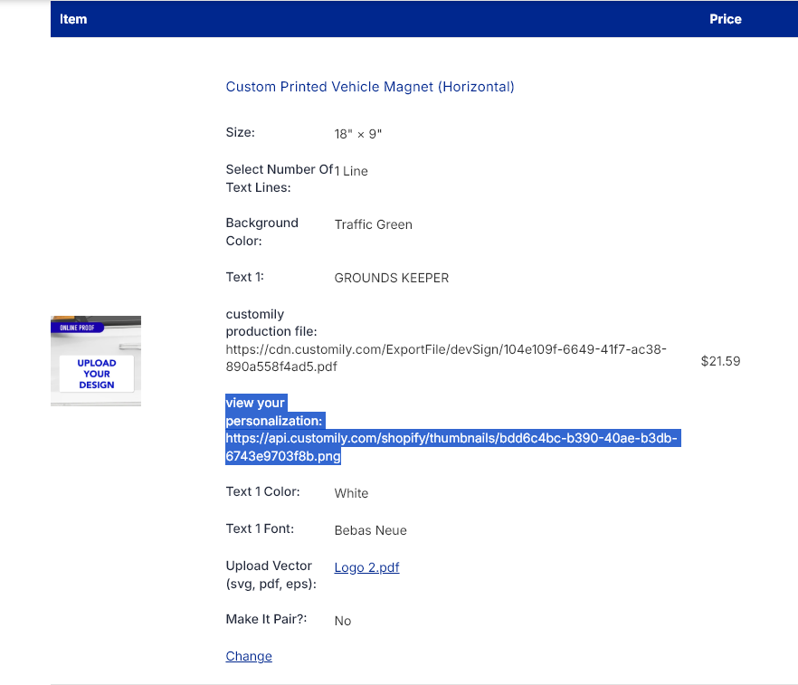 Add to Cart & Production File