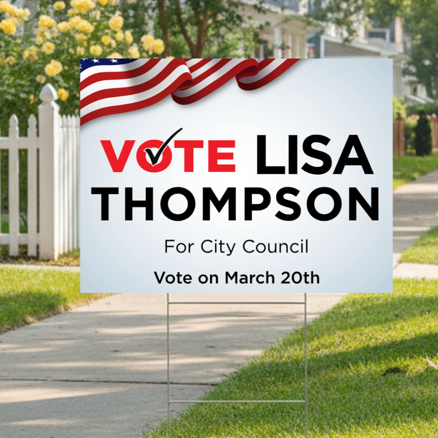 Custom Vote Yard Sign - Flag