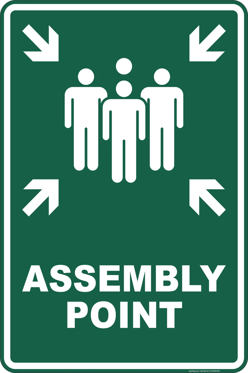 Assembly Line Signage Assembly Point Marker (Vertical), Safety Sign