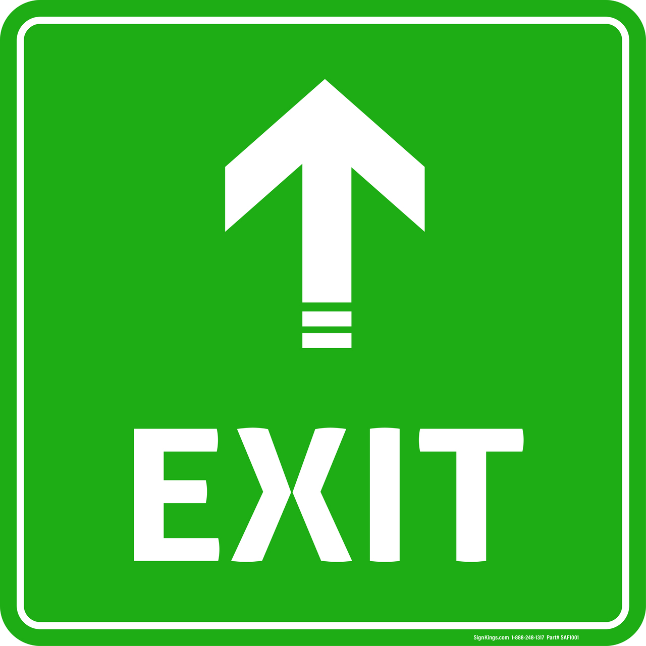 Exit (Ahead Arrow), Safety Sign